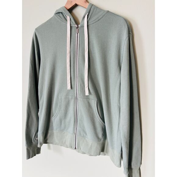 Peace Love World Green Zip Up Hoodie Sweatshirt Small - Picture 2 of 9